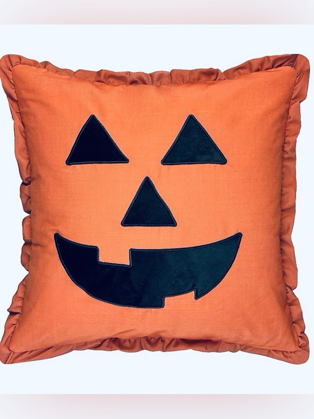 NWT Celebrate Together Halloween Ruffled Jack-O'-Lantern Pillow